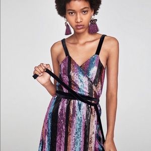 Zara rainbow sequin dress